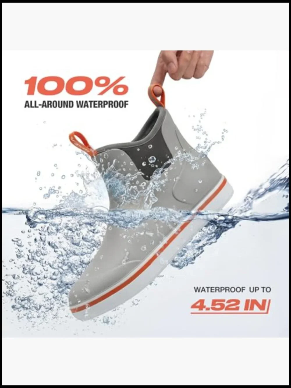 Waterproof Ankle Rain Boots with Pull Straps Non-Slip Rubber Sole Men's Chelsea